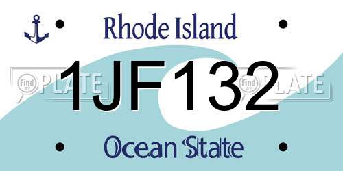 1JF132 Rhode Island License Plate