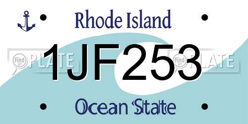 1JF253 Rhode Island License Plate