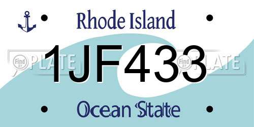 1JF433 Rhode Island License Plate