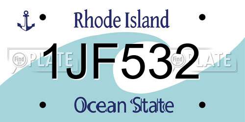 1JF532 Rhode Island License Plate