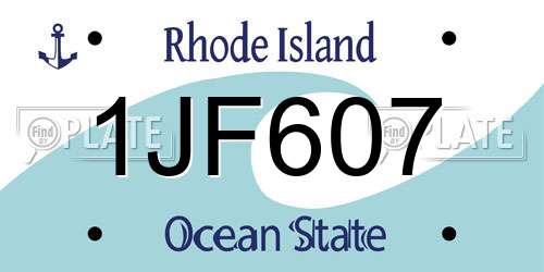 1JF607 Rhode Island License Plate