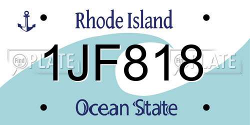 1JF818 Rhode Island License Plate
