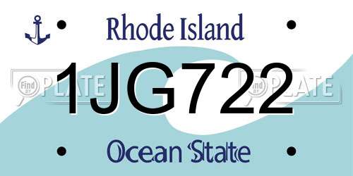 1JG722 Rhode Island License Plate