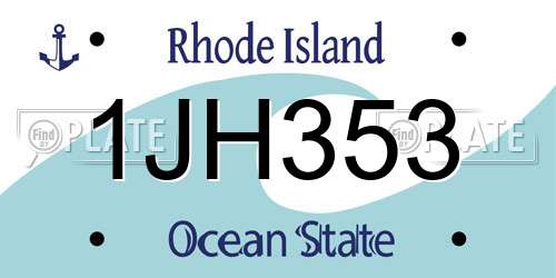 1JH353 Rhode Island License Plate