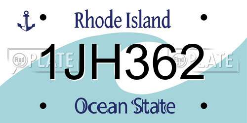 1JH362 Rhode Island License Plate