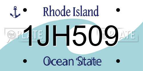 1JH509 Rhode Island License Plate