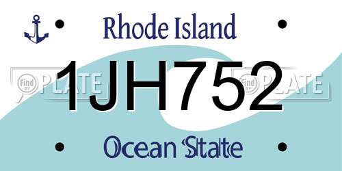 1JH752 Rhode Island License Plate