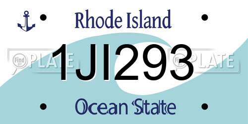 1JI293 Rhode Island License Plate