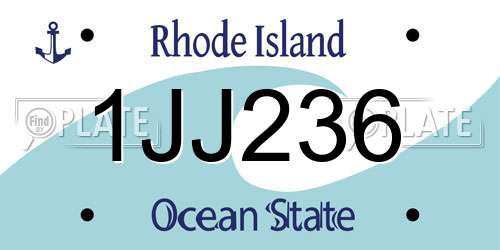 1JJ236 Rhode Island License Plate
