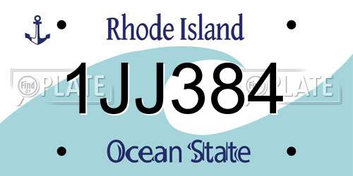 1JJ384 Rhode Island License Plate