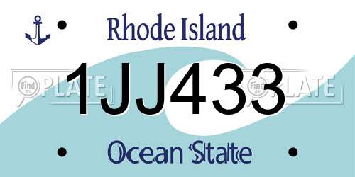 1JJ433 Rhode Island License Plate