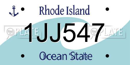 1JJ547 Rhode Island License Plate
