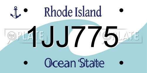 1JJ775 Rhode Island License Plate