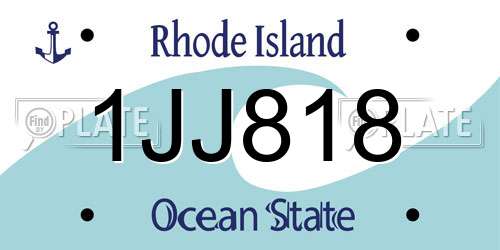 1JJ818 Rhode Island License Plate