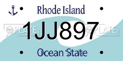 1JJ897 Rhode Island License Plate
