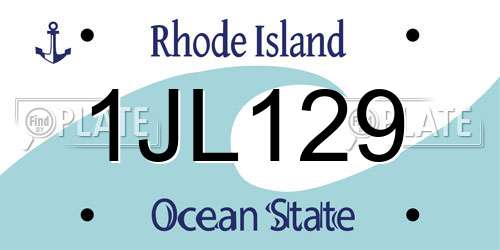 1JL129 Rhode Island License Plate