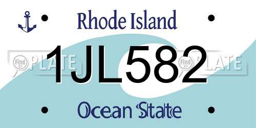 1JL582 Rhode Island License Plate