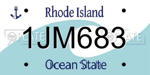 1JM683 Rhode Island License Plate