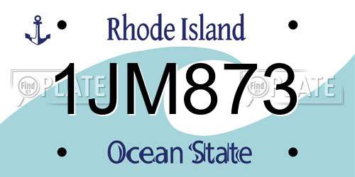 1JM873 Rhode Island License Plate
