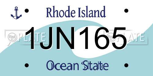 1JN165 Rhode Island License Plate