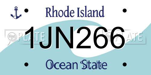 1JN266 Rhode Island License Plate