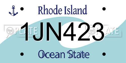 1JN423 Rhode Island License Plate