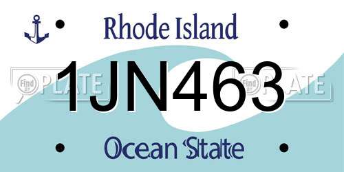 1JN463 Rhode Island License Plate