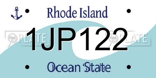 1JP122 Rhode Island License Plate