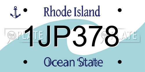 1JP378 Rhode Island License Plate