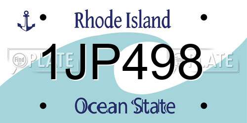 1JP498 Rhode Island License Plate