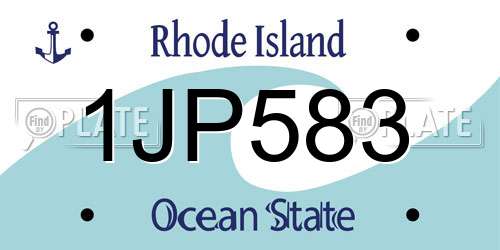 1JP583 Rhode Island License Plate