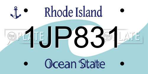 1JP831 Rhode Island License Plate