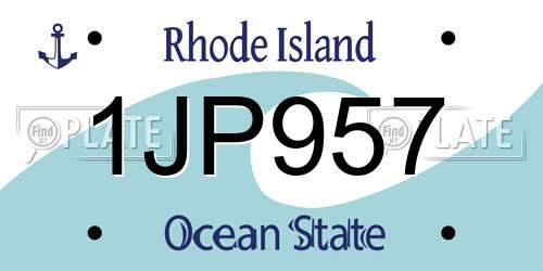 1JP957 Rhode Island License Plate