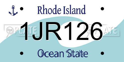 1JR126 Rhode Island License Plate
