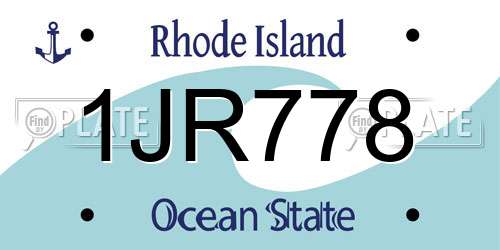 1JR778 Rhode Island License Plate