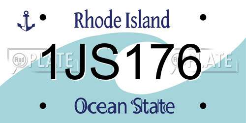 1JS176 Rhode Island License Plate