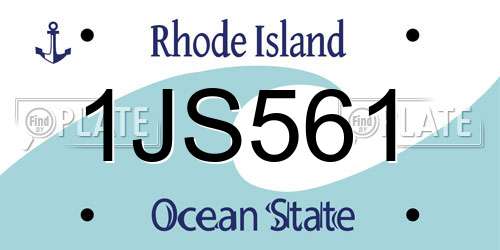 1JS561 Rhode Island License Plate