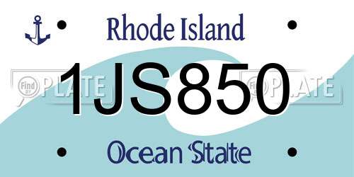 1JS850 Rhode Island License Plate