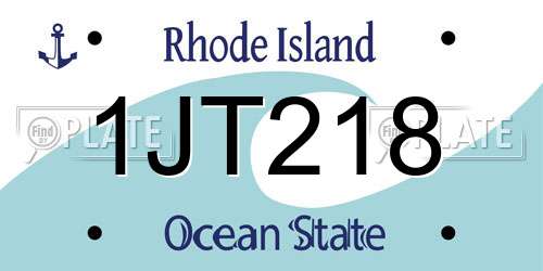 1JT218 Rhode Island License Plate