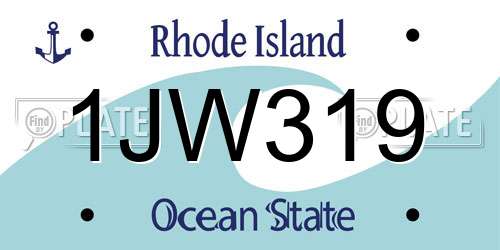 1JW319 Rhode Island License Plate
