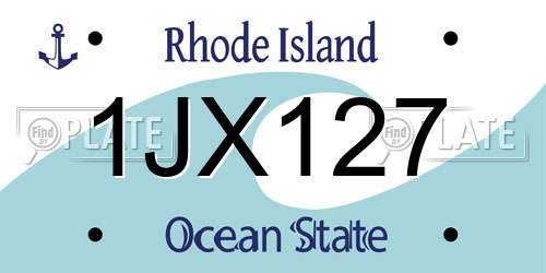 1JX127 Rhode Island License Plate