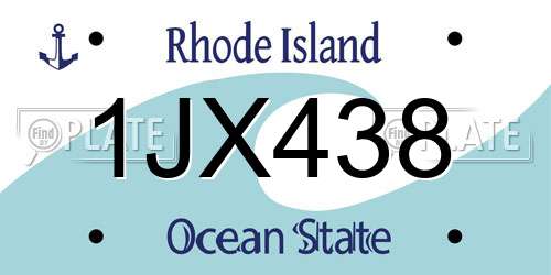 1JX438 Rhode Island License Plate