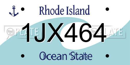 1JX464 Rhode Island License Plate