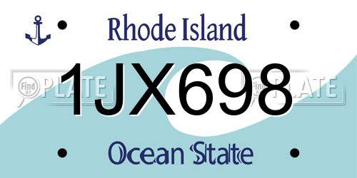 1JX698 Rhode Island License Plate