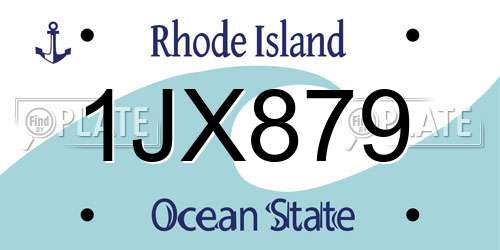 1JX879 Rhode Island License Plate