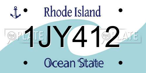1JY412 Rhode Island License Plate