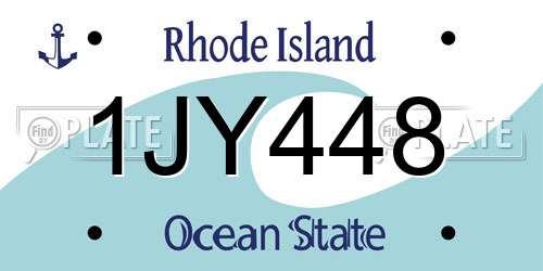 1JY448 Rhode Island License Plate