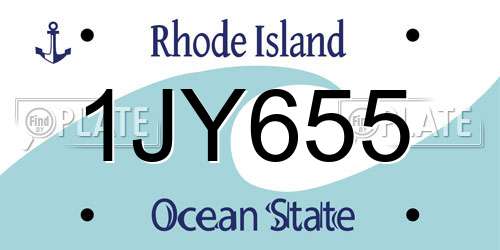 1JY655 Rhode Island License Plate