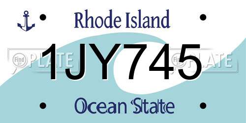 1JY745 Rhode Island License Plate