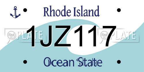 1JZ117 Rhode Island License Plate
